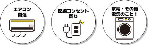 エアコン関連 / 配線コンセント周り / 家電・その他・電気のこと！
